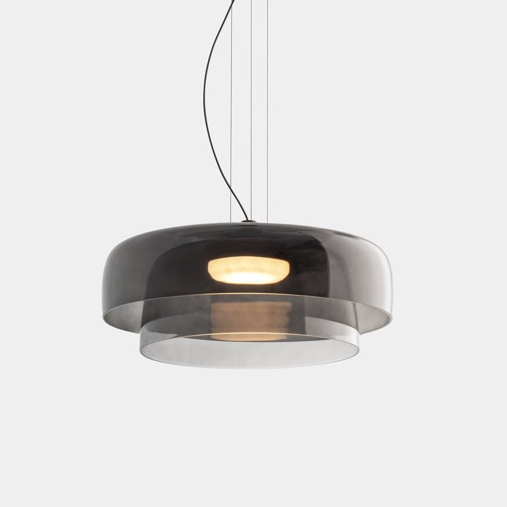 Layered Colored Glass Disc Modern LED Pendant Light