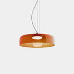 Layered Colored Glass Disc Modern LED Pendant Light