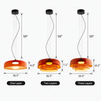 Layered Colored Glass Disc Modern LED Pendant Light