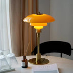 Layered Glass Table Lamp Three Tier Shade Mid Century Modern