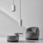 Cylinder Concrete Look Resin Industrial Pendant Light