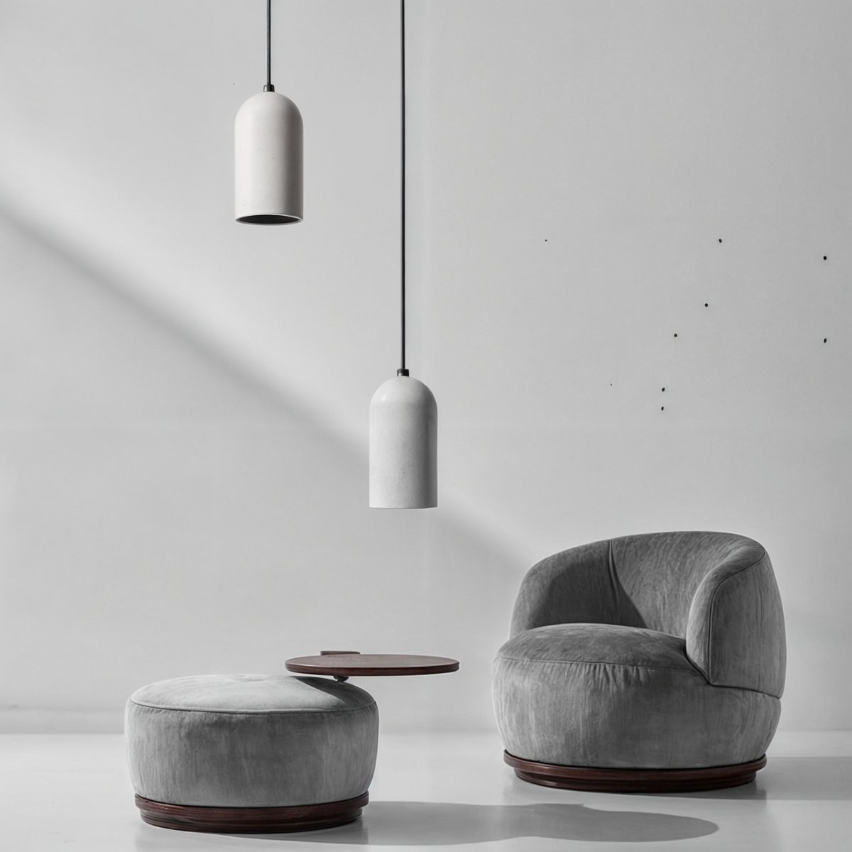 Cylinder Concrete Look Resin Industrial Pendant Light