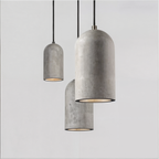 Cylinder Concrete Look Resin Industrial Pendant Light