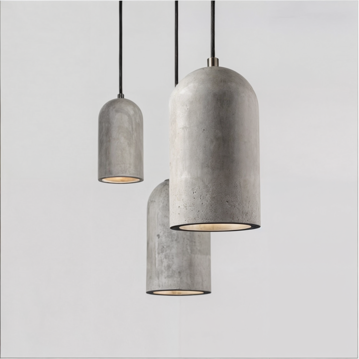 Cylinder Concrete Look Resin Industrial Pendant Light