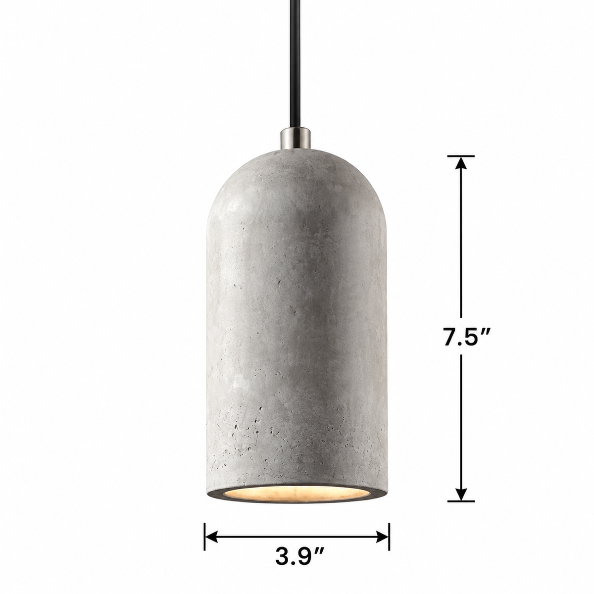 Cylinder Concrete Look Resin Industrial Pendant Light
