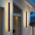 Minimalist Black Linear Outdoor Waterproof LED Wall Light