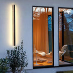 Minimalist Black Linear Outdoor Waterproof LED Wall Light