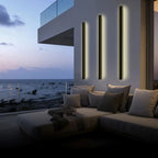 Minimalist Black Linear Outdoor Waterproof LED Wall Light