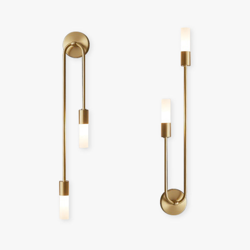 Modern 2-Light Slim Arm Frosted Tube LED Wall Sconce
