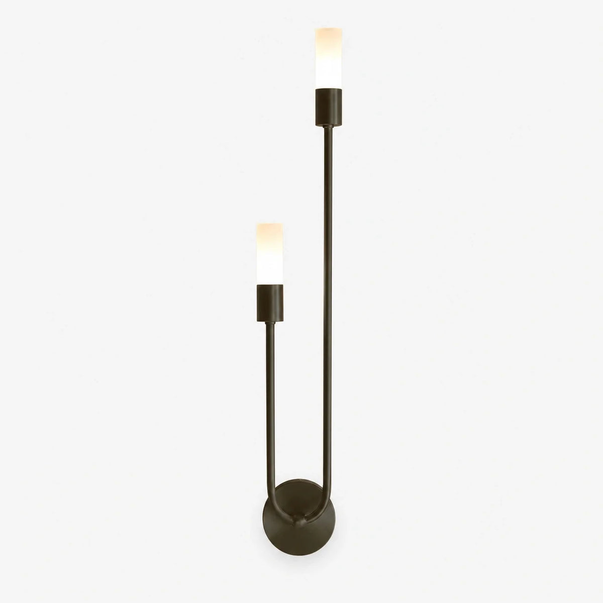 Modern 2-Light Slim Arm Frosted Tube LED Wall Sconce