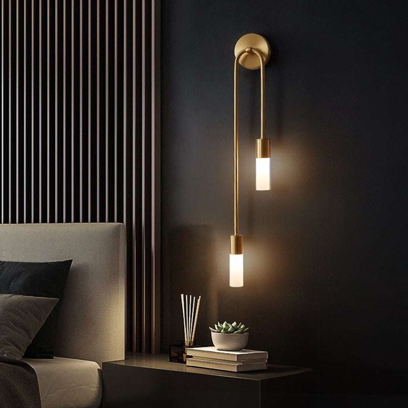 Modern 2-Light Slim Arm Frosted Tube LED Wall Sconce