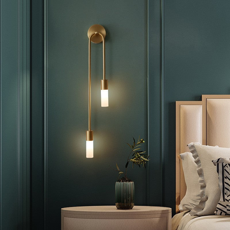 Modern 2-Light Slim Arm Frosted Tube LED Wall Sconce