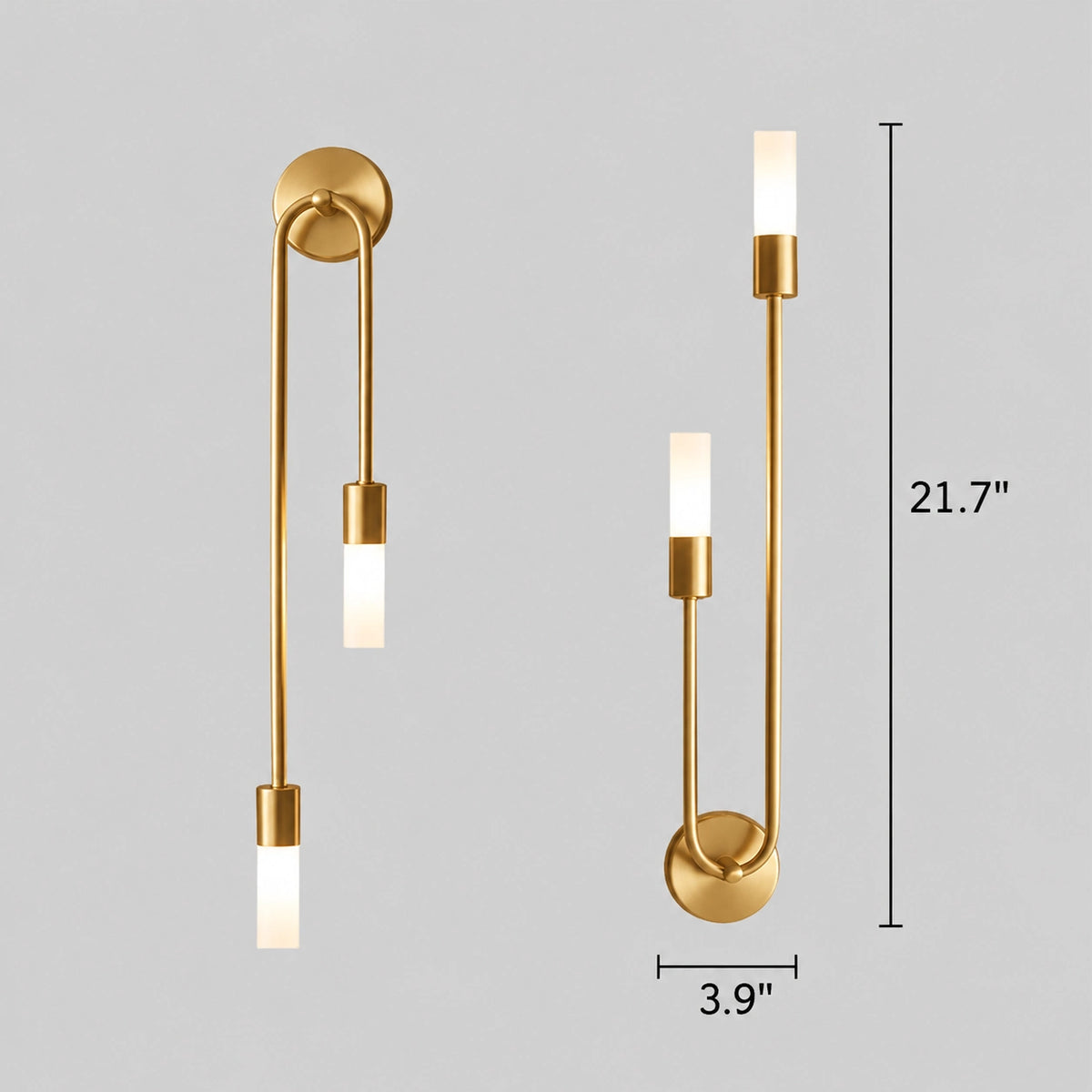 Modern 2-Light Slim Arm Frosted Tube LED Wall Sconce