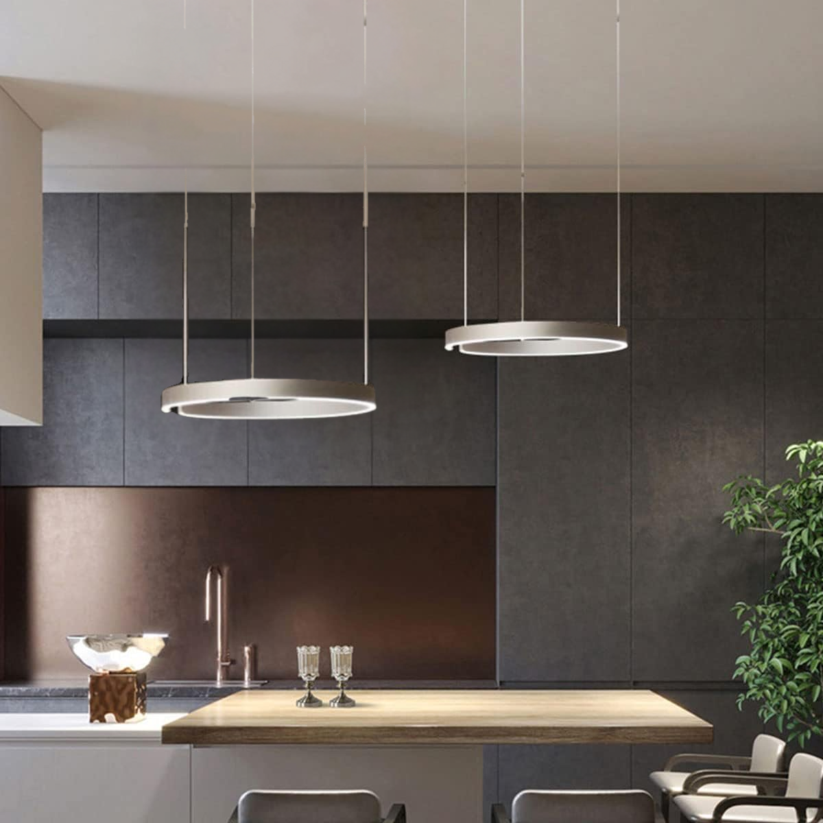 Modern Halo Ring Minimalist Dimmable LED Pendant Light