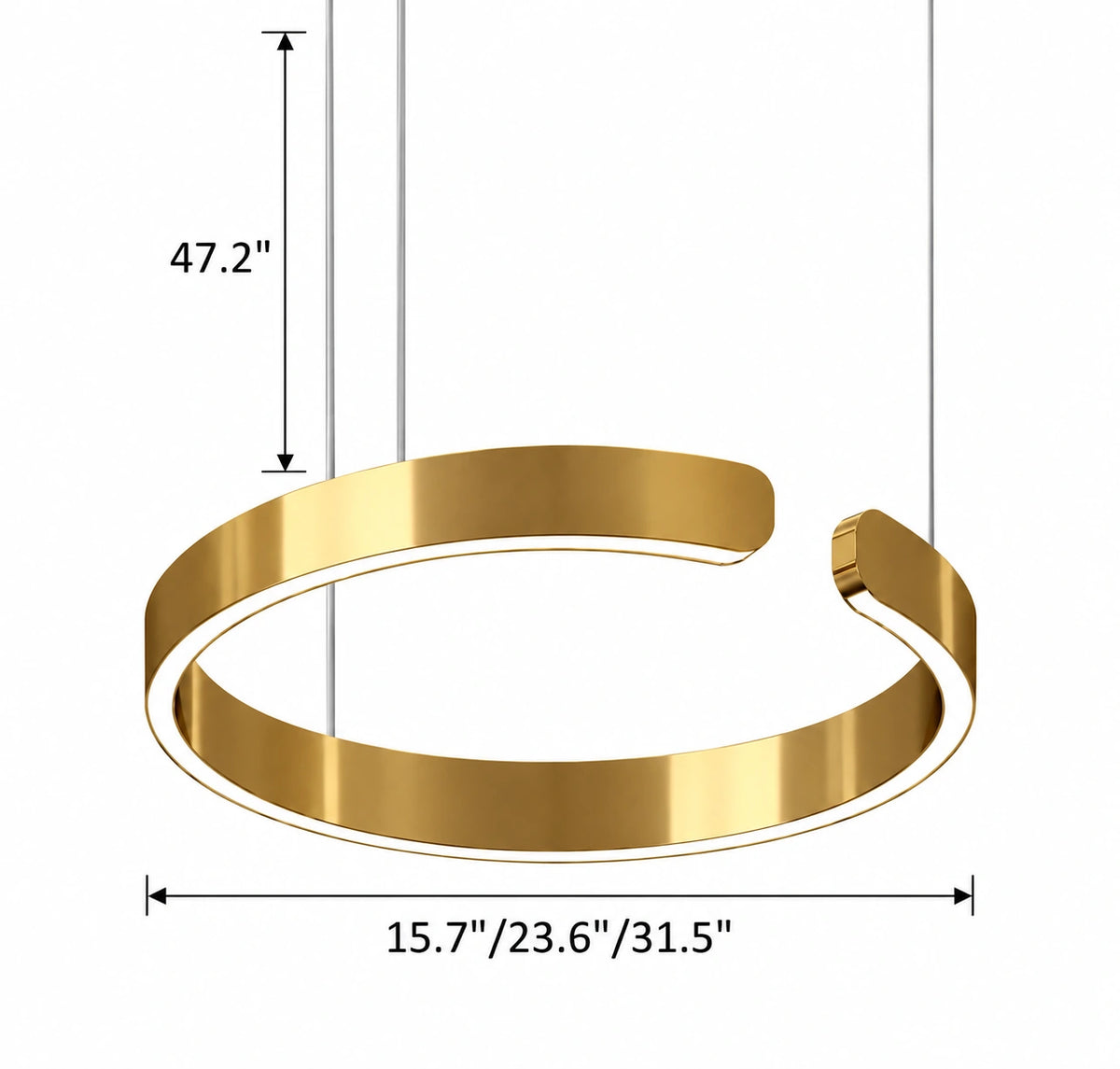 Modern Halo Ring Minimalist Dimmable LED Pendant Light