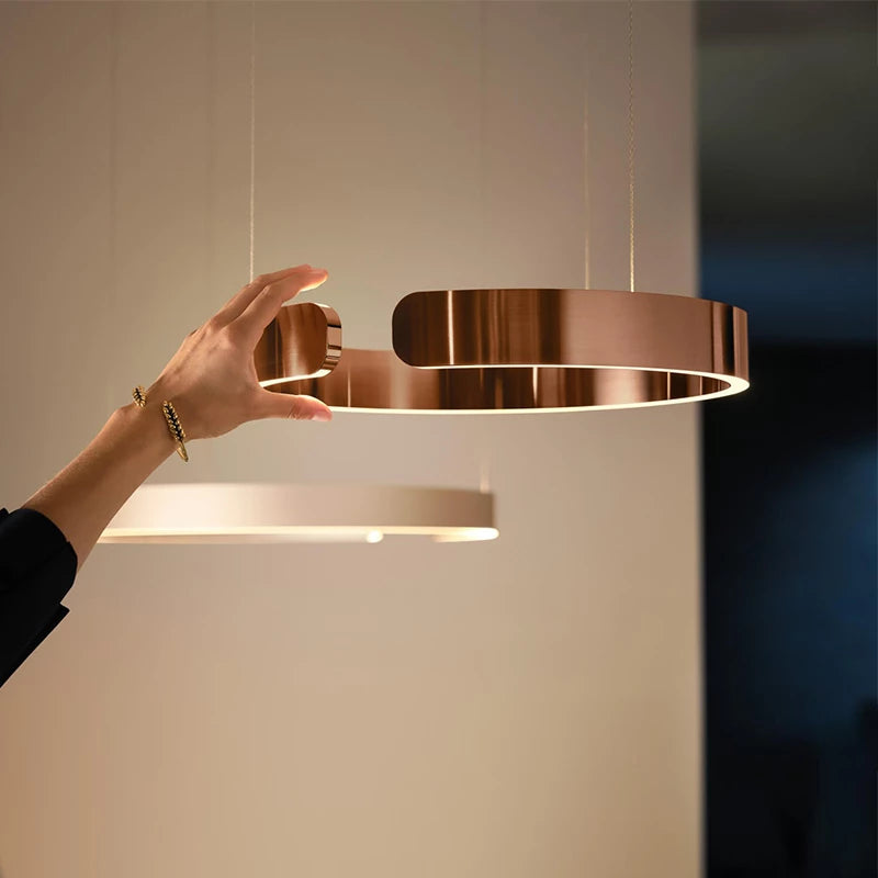 Modern Halo Ring Minimalist Dimmable LED Pendant Light