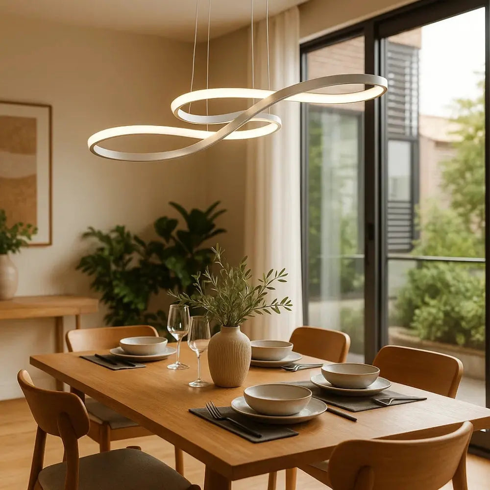 Modern Swirl Ribbon Loop Minimalist LED Pendant Light