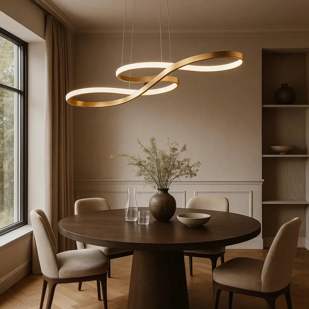 Modern Swirl Ribbon Loop Minimalist LED Pendant Light