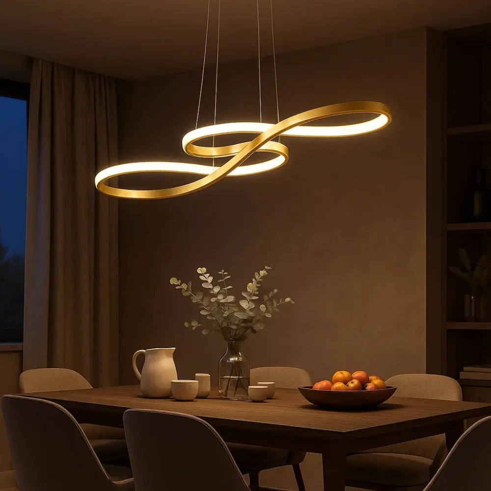 Modern Swirl Ribbon Loop Minimalist LED Pendant Light