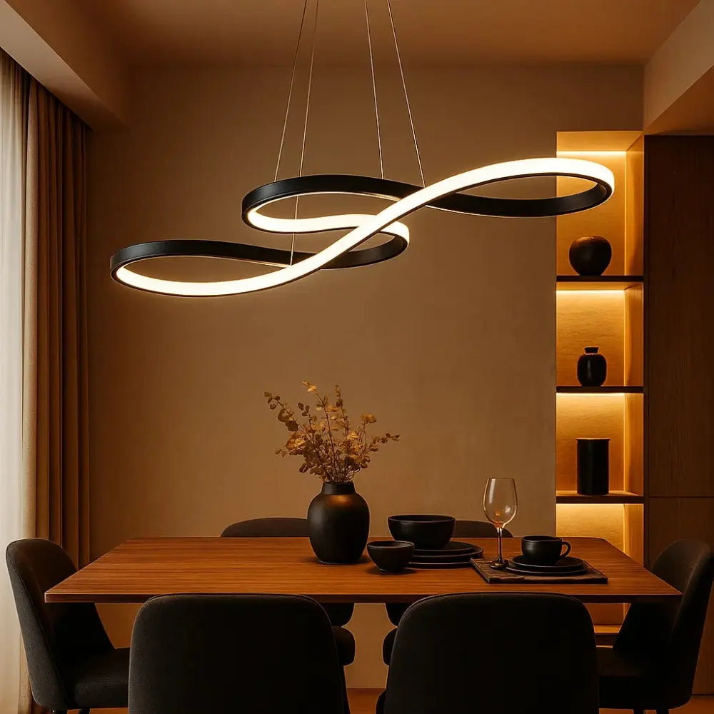 Modern Swirl Ribbon Loop Minimalist LED Pendant Light