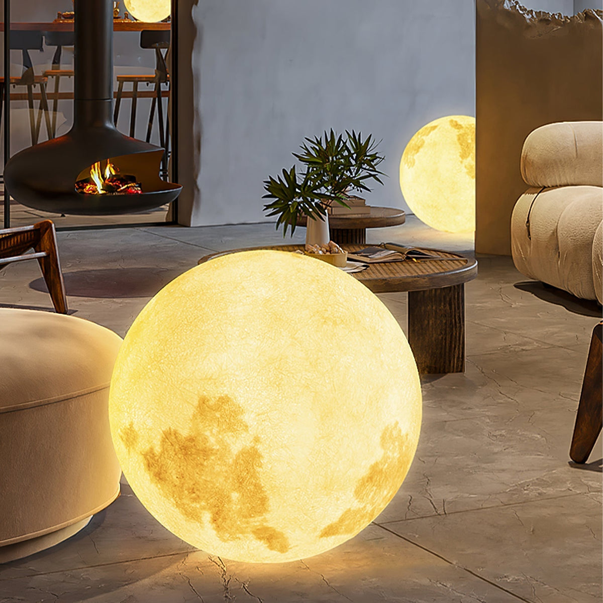 Moon Lamp LED Floor and Table Lamp 3-Color Switchable