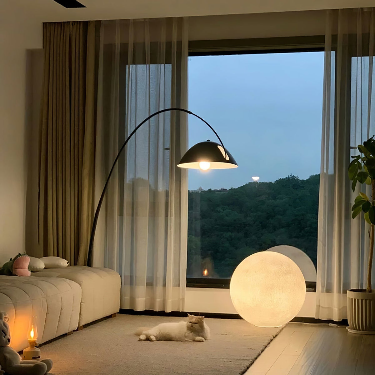 Moon Lamp LED Floor and Table Lamp 3-Color Switchable