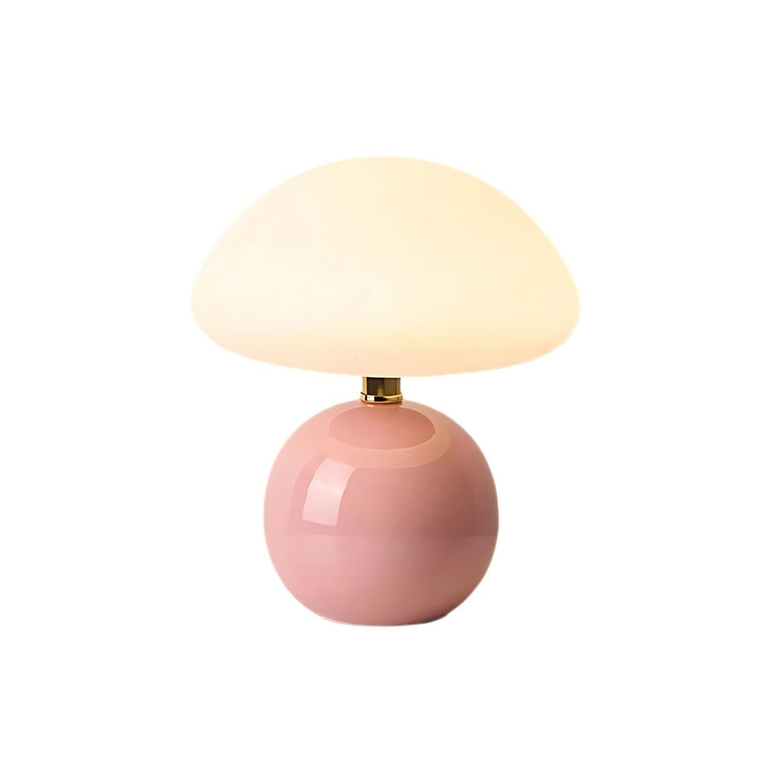 Mushroom Table Lamp Ceramic Base 3-Color Light
