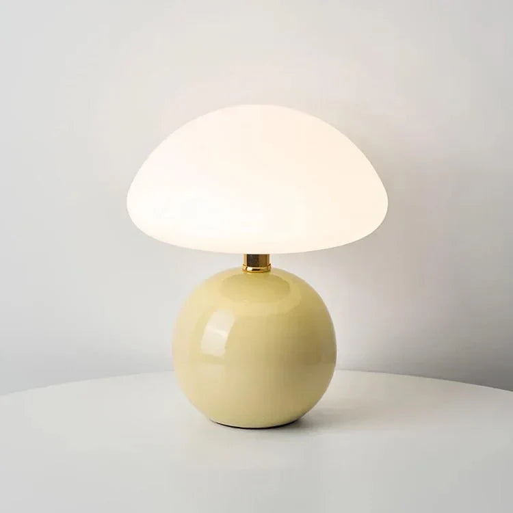 Mushroom Table Lamp Ceramic Base 3-Color Light