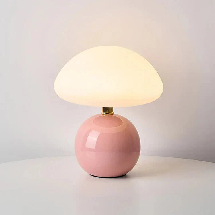 Mushroom Table Lamp Ceramic Base 3-Color Light