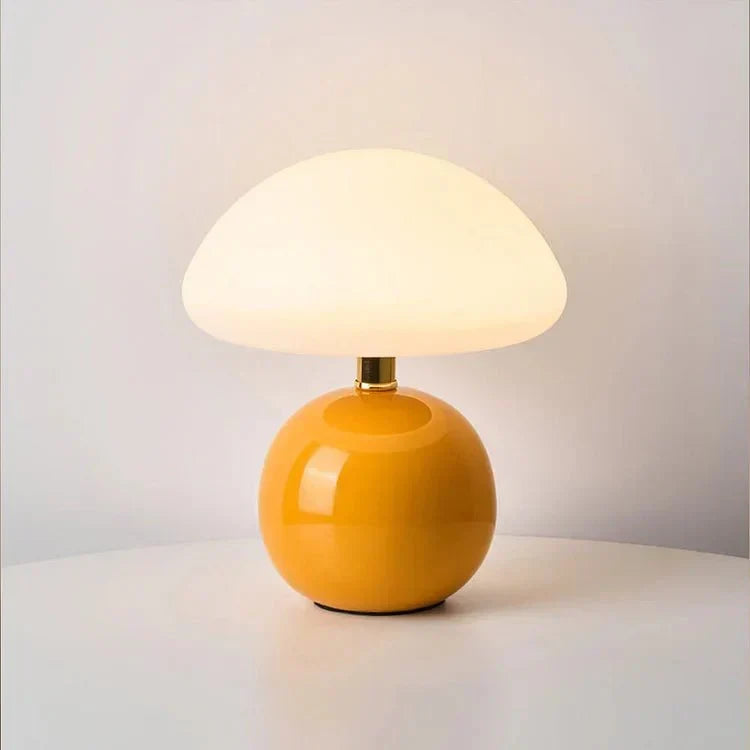 Mushroom Table Lamp Ceramic Base 3-Color Light