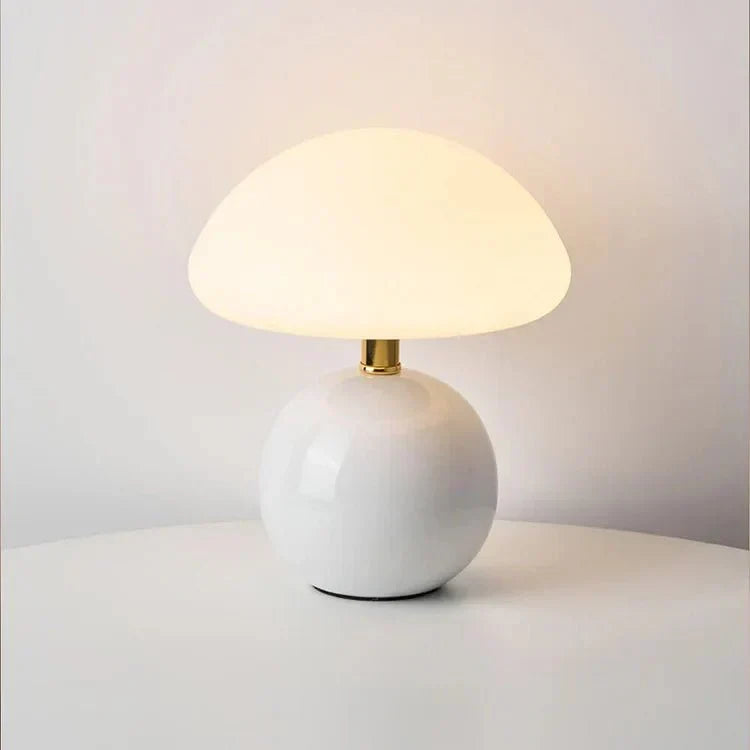 Mushroom Table Lamp Ceramic Base 3-Color Light