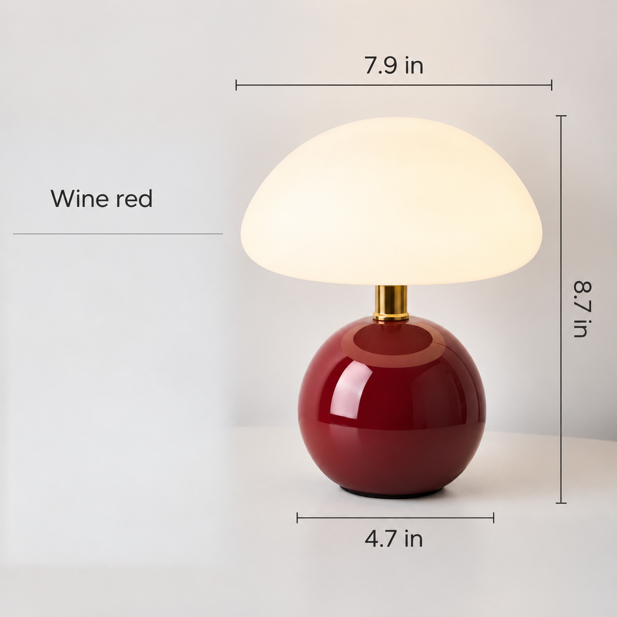 Mushroom Table Lamp Ceramic Base 3-Color Light