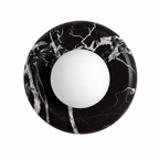 Natural Stone Ring Frosted Glass Globe Round Wall Sconce