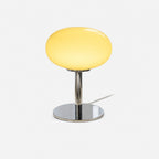 Pastel Glass Mushroom Table Lamp Chrome Base Retro Dimmable