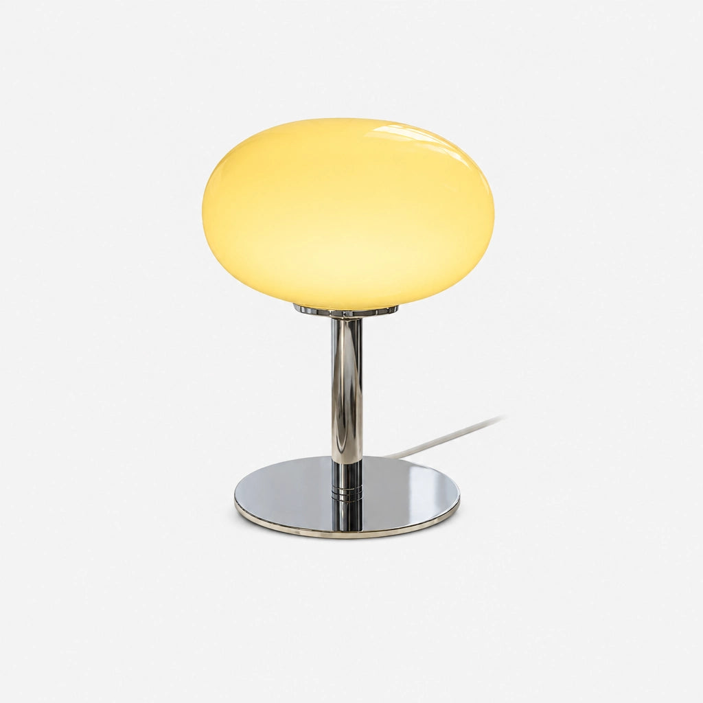 Pastel Glass Mushroom Table Lamp Chrome Base Retro Dimmable