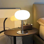Pastel Glass Mushroom Table Lamp Chrome Base Retro Dimmable