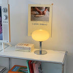 Pastel Glass Mushroom Table Lamp Chrome Base Retro Dimmable
