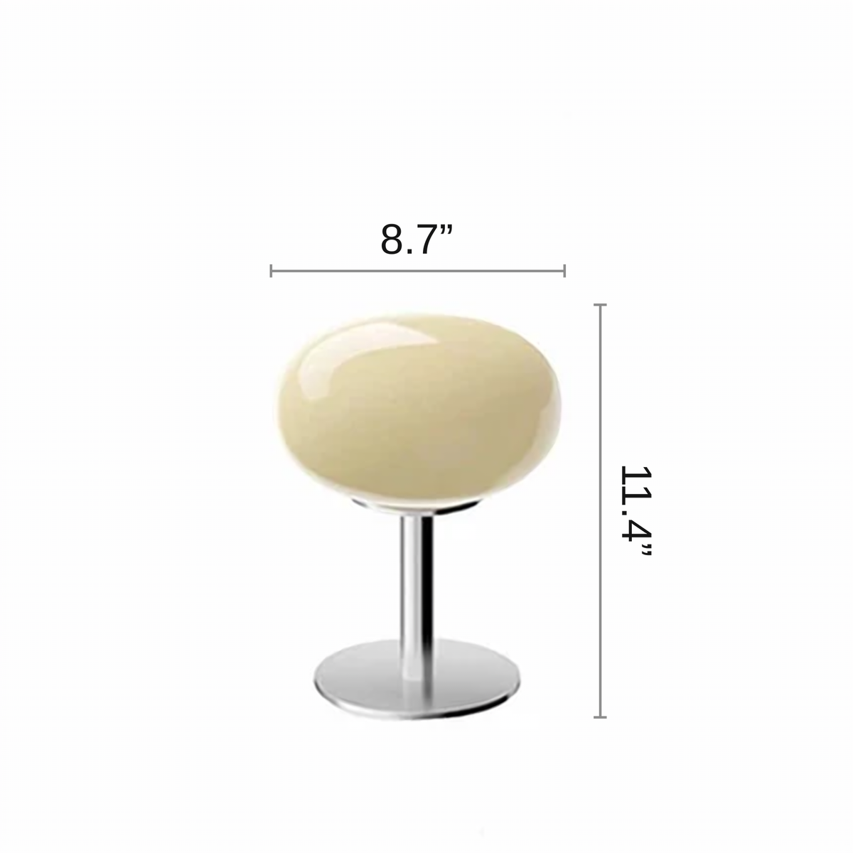 Pastel Glass Mushroom Table Lamp Chrome Base Retro Dimmable