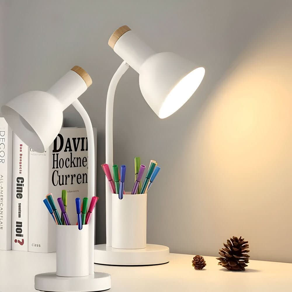 Pen Holder and Phone Stand Flexible Arm Desk Lamp