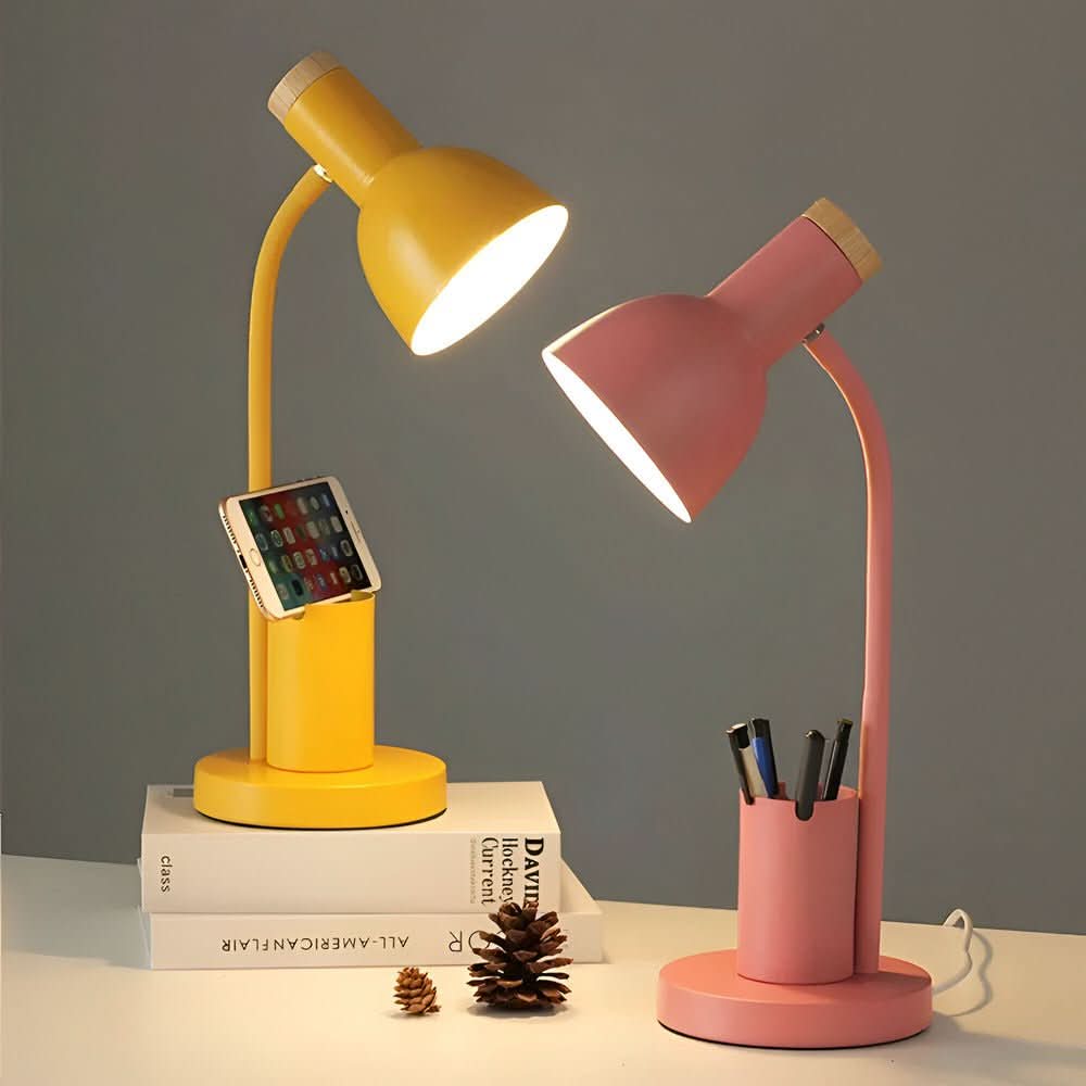 Pen Holder and Phone Stand Flexible Arm Desk Lamp