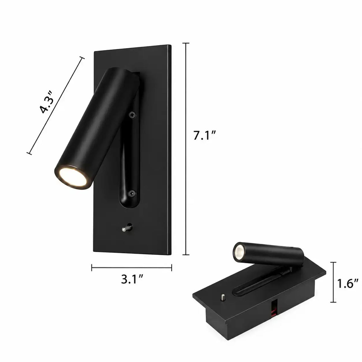Recessed Fold-Out Adjustable Reading LED Wall Sconce