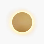 Round LED Wall Sconce Minimalist Backlit Halo Metal Disc