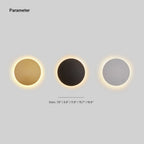 Round LED Wall Sconce Minimalist Backlit Halo Metal Disc