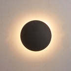 Round LED Wall Sconce Minimalist Backlit Halo Metal Disc