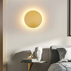 Round LED Wall Sconce Minimalist Backlit Halo Metal Disc