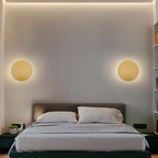 Round LED Wall Sconce Minimalist Backlit Halo Metal Disc
