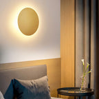 Round LED Wall Sconce Minimalist Backlit Halo Metal Disc