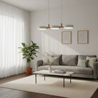 Scandinavian 3-Light Round Disc Wood Accent LED Pendant Light