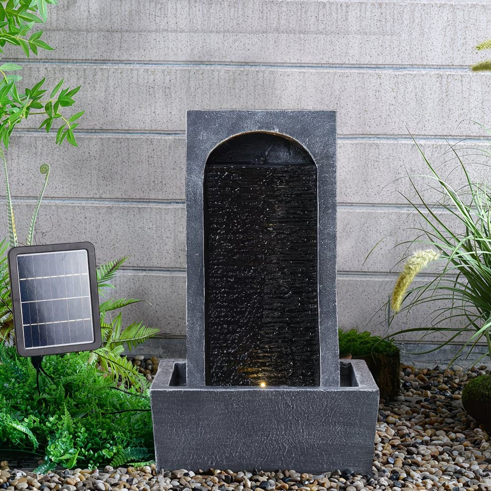 Solar-Powered Outdoor Fountain with Solar Panel