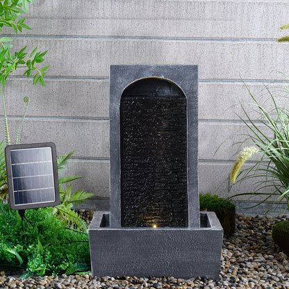 Solar-Powered Outdoor Fountain with Solar Panel